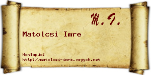 Matolcsi Imre névjegykártya